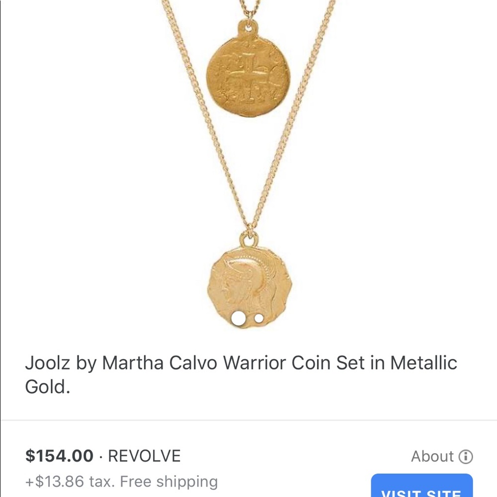 14k Gold Plated Double Coin Necklaces (2) - Picture 6 of 12